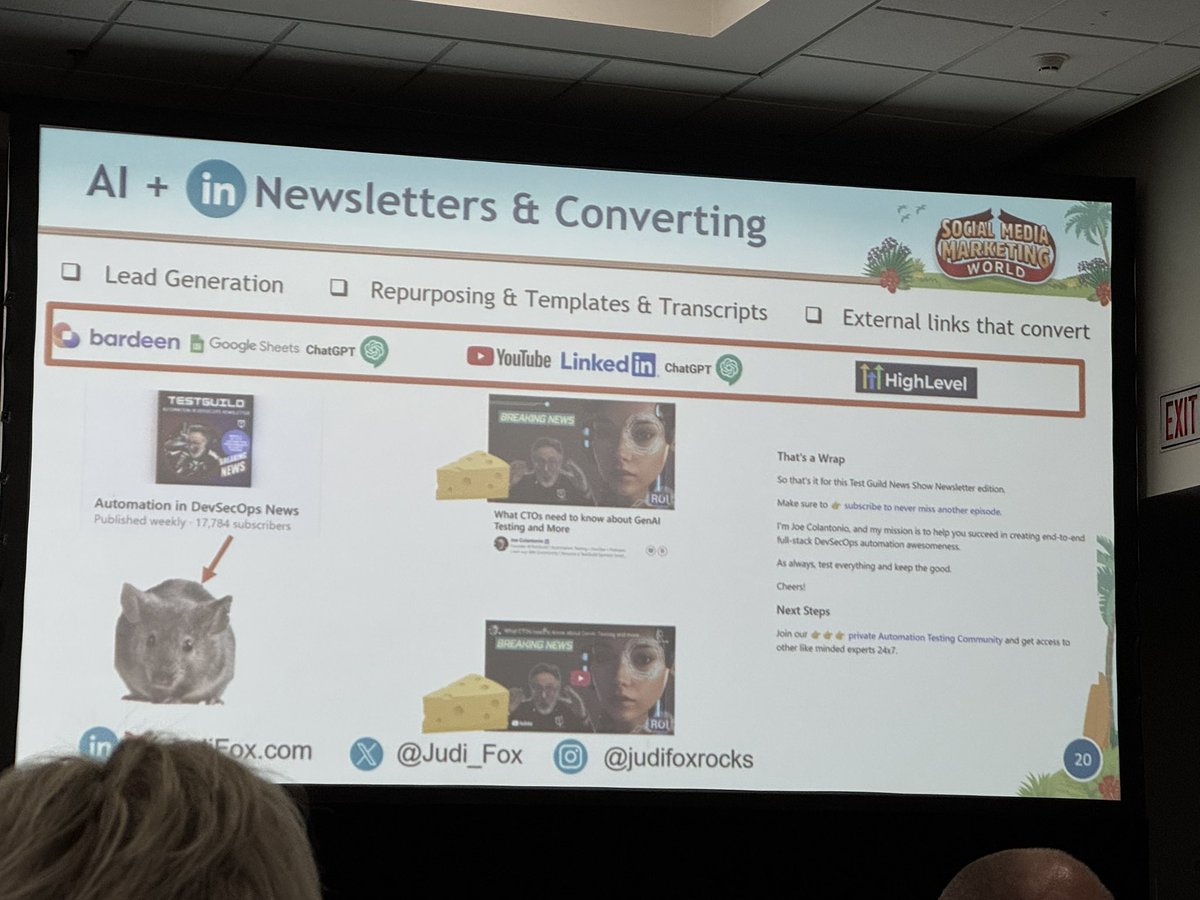 AI + LinkedIn Newsletters + Converting

  - <a href="/Judi_Fox/">🦊 Judi Fox</a> 🦊 #SMMW25 #linkedintips