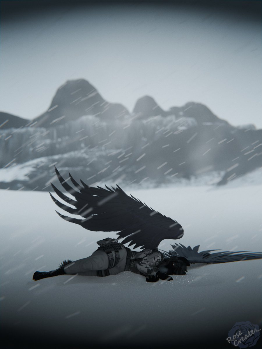 [One wing flying alone]

"Heaven is cold... Far colder than I hoped"

#furry #furryartwork