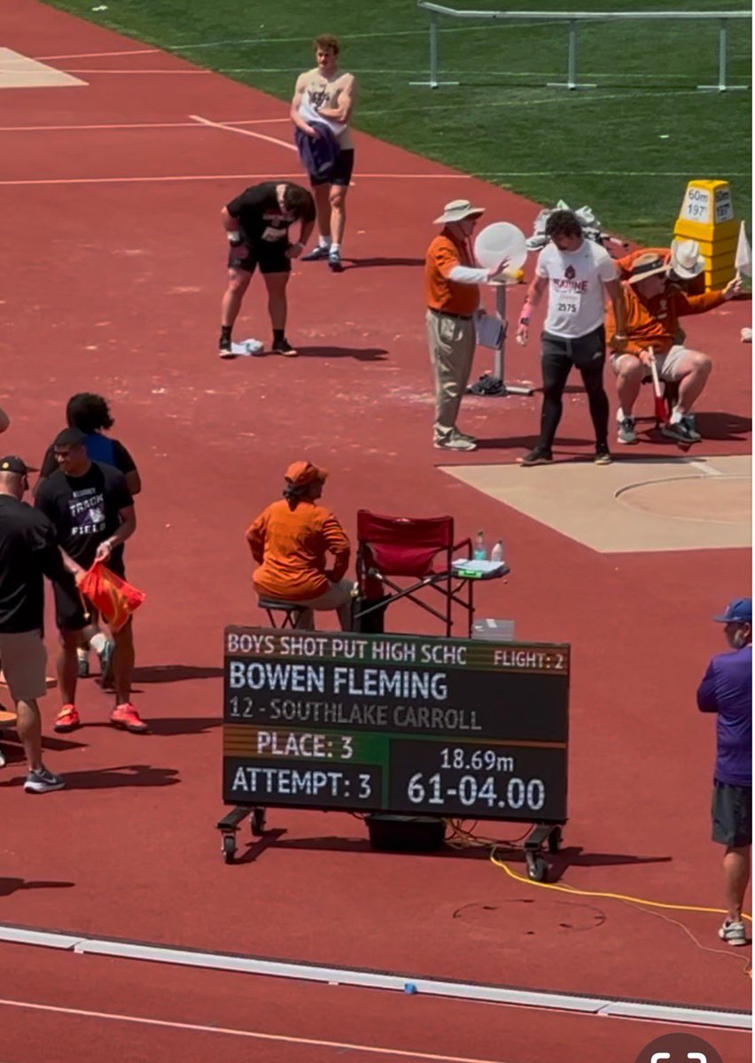 mrzachfleming's tweet photo. New School Record again for @BoFleming10 finished #2 in Texas at Texas Relays and 4th overall. Throwing for the Longhorns next year - he likes those Austin rings! @SLCAthletics https://t.co/WSRRcQ06VX