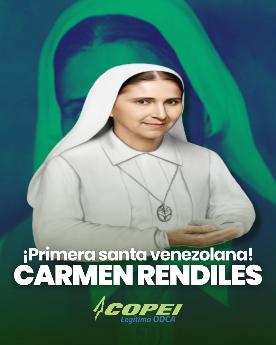 La Madre Carmen Rendiles 🙏🏻 fundadora de las Siervas de Jesús, se convierte hoy #31Marzo en nuestra ¡Primera santa venezolana!

Que la bendición de nuestra santa nos acompañe 🇻🇪