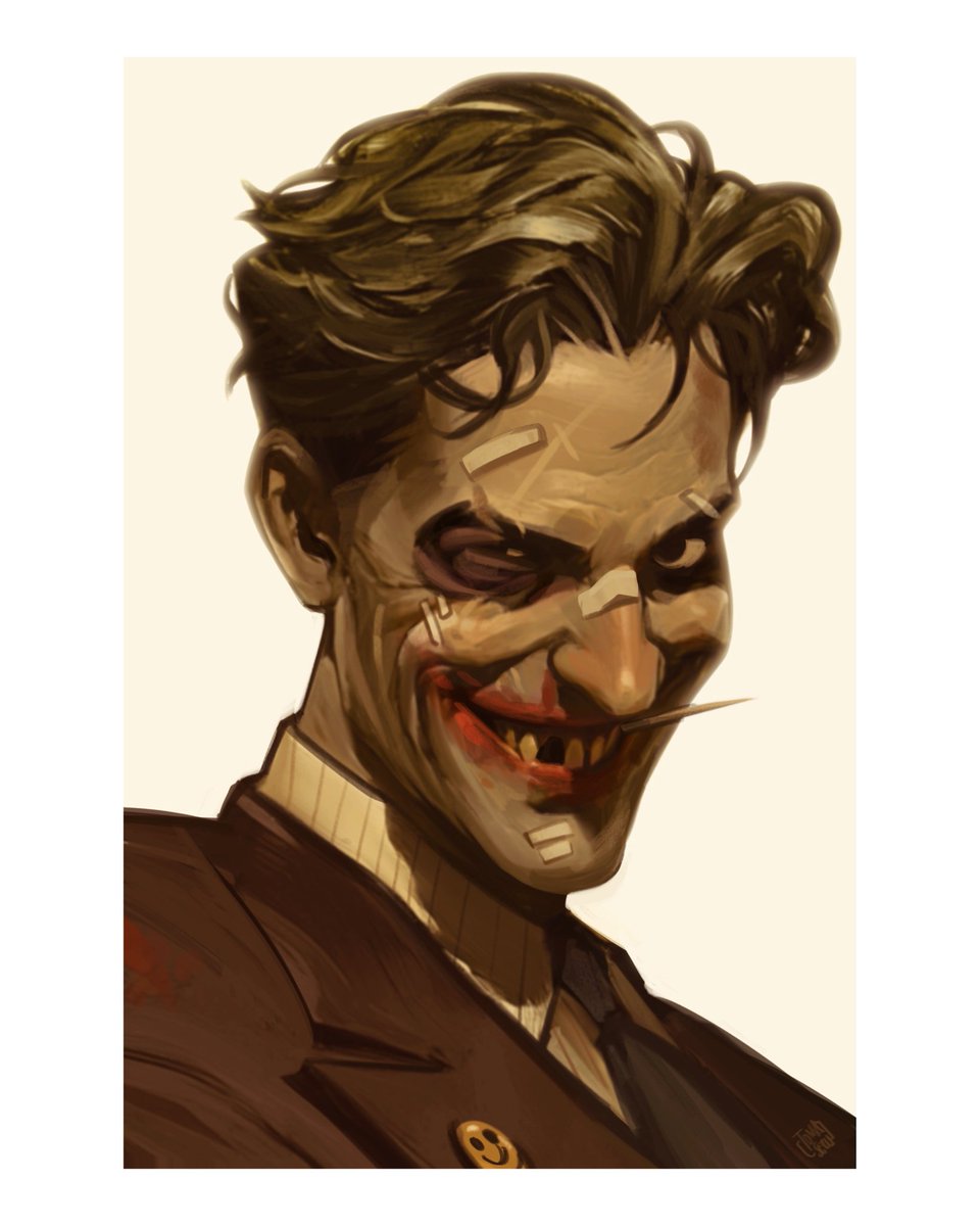 SMILE
My personal version of JOKER. 🤡
#tomaselliart #joker #dccomics #comicartist #illustration #digitalpainting #comicart #coverartist #villain #comics #painting #Batman 
<a href="/DCOfficial/">DC</a>