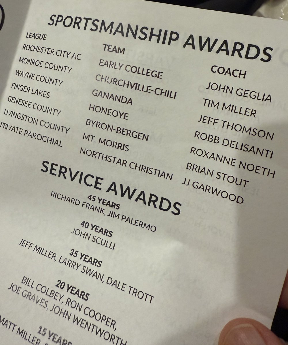 Congratulations Coach Thomson, recipient of the overall Thomas Emmanuel Sportsmanship Award.

Thank you to all these coaches (and many others) for supporting Sportsmanship!!