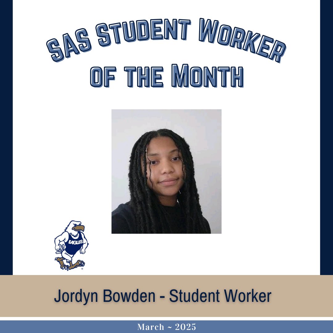 Jordyn is this month’s Student Athlete Services student worker of the month!

“Jordyn just started tutoring for us this spring and has already proven that she is willing to go above and beyond! We are very proud to have her and look forward to her successes in the future!”