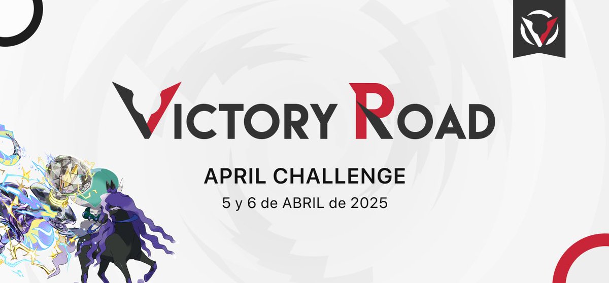 ¿Cómo será el reglamento recién anunciado? ¡Apúntate al VR April Challenge! 🚀🌐

🗓️ 5–6 abr., 15:00 CEST
🎮 Reg. I (VGC) ⚠️
🎟️ 10 $
🔁 RT: ¡se sortea una entrada gratis!
📖 Info: victoryroad.pro/vr-apr25/
👉 Inscríbete: battlefy.com/victoryroad/vi…