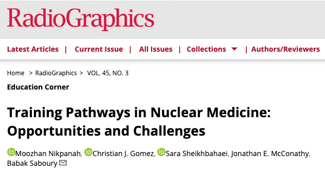 Moozhan Nikpanah, MD (@moozhannikpanah) on Twitter photo On World Theranostics Day, happy to share our <a href="/RadioGraphics/">RadioGraphics</a> editorial "Training Pathways in Nuclear Medicine: Opportnities and Challenges"! doi.org/10.1148/rg.240…
#RGTeam <a href="/cookyscan1/">Cooky Menias</a> <a href="/RadG_Editor/">RadioGraphics_Editor</a>
<a href="/babaksaboury/">Babak Saboury</a> <a href="/Jon_McConathy/">Jonathan McConathy</a> <a href="/SaraSheikhbahai/">Sara Sheikhbahaei, MD MPH</a> <a href="/Faraz_Farhadi/">Faraz Farhadi</a> <a href="/munirghesani/">Munir Ghesani</a> On World Theranostics Day, happy to share our <a href="/RadioGraphics/">RadioGraphics</a> editorial "Training Pathways in Nuclear Medicine: Opportnities and Challenges"! doi.org/10.1148/rg.240…
#RGTeam <a href="/cookyscan1/">Cooky Menias</a> <a href="/RadG_Editor/">RadioGraphics_Editor</a>
<a href="/babaksaboury/">Babak Saboury</a> <a href="/Jon_McConathy/">Jonathan McConathy</a> <a href="/SaraSheikhbahai/">Sara Sheikhbahaei, MD MPH</a> <a href="/Faraz_Farhadi/">Faraz Farhadi</a> <a href="/munirghesani/">Munir Ghesani</a>