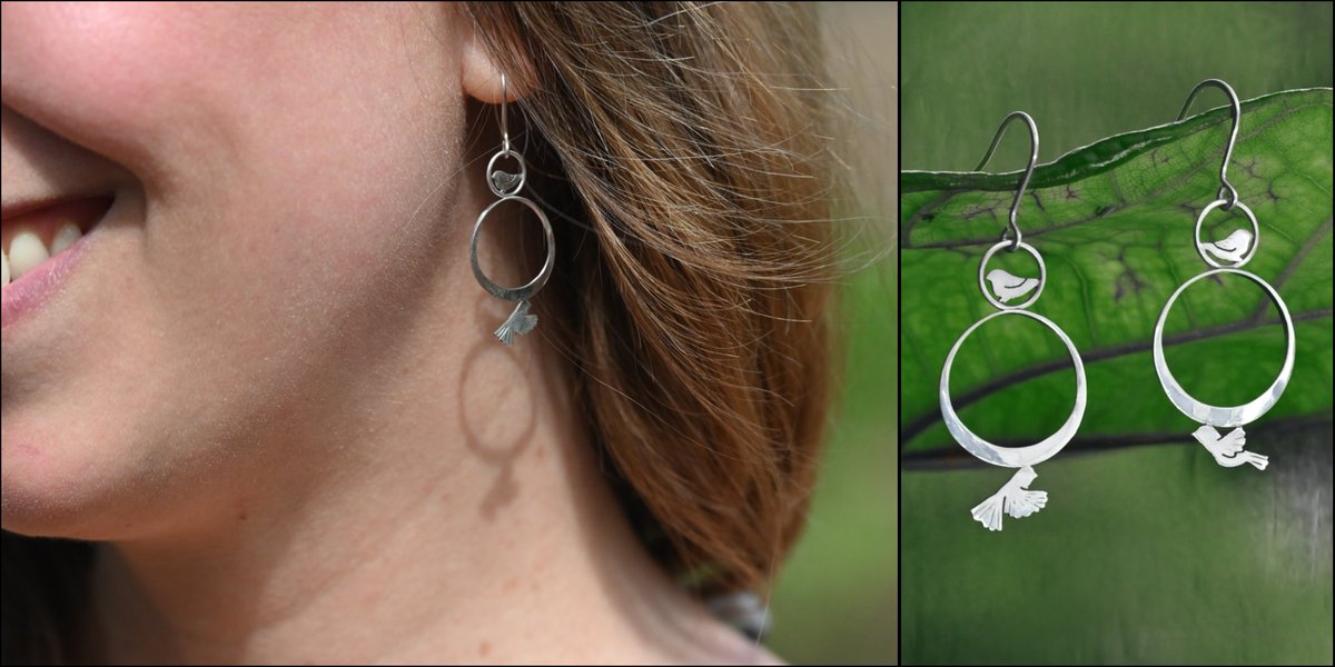 Amy made some new things 🐦 
Dawn Birds Earrings - cut, shaped, hammered, and engraved by hand from tarnish resistant and hypoallergenic .940 Argentium Silver
joygardenjewelry.com/product/dawn-b…