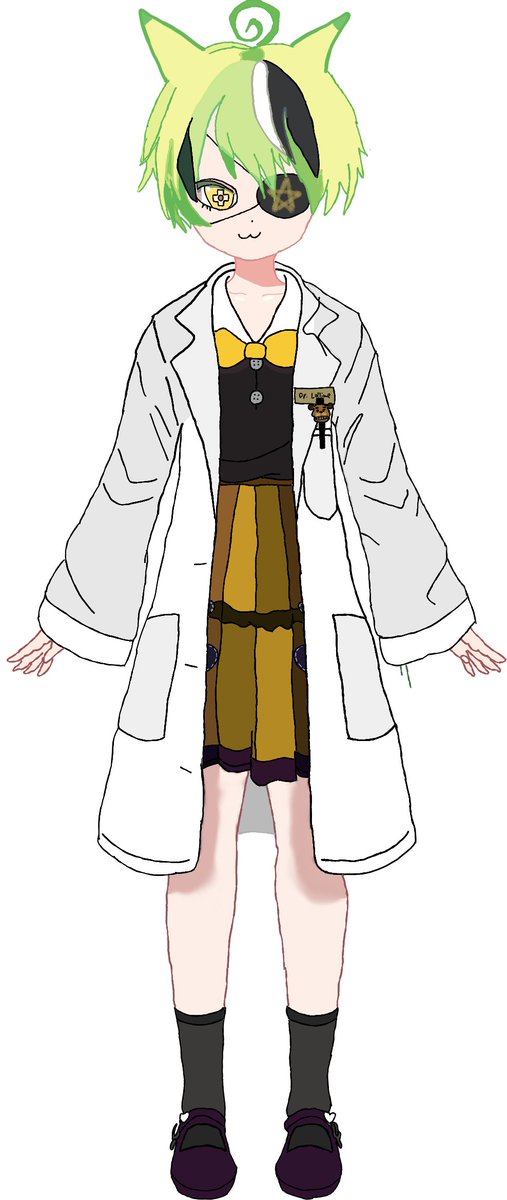 Yelberhs's tweet photo. It's not very good and it's mostly traced but I've held onto it for too long now
Dr. Lollime cat variant plus normal and short hair style
#LimeArt https://t.co/A3eWzdPjxL