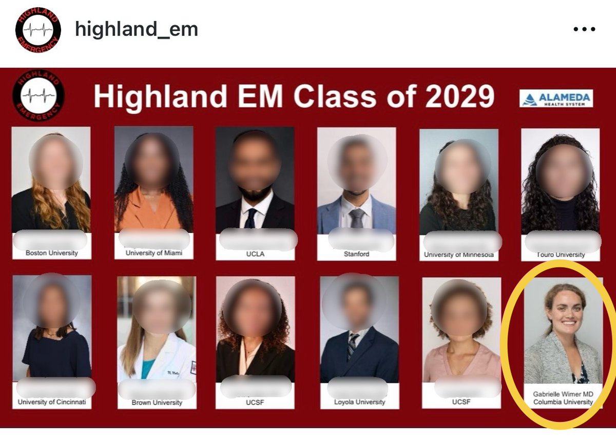 StopAntisemites's tweet image. Remember Gabrielle Wimer, a Columbia medical student who was arrested after storming a building at Barnard during a pro terror mob takeover?

Wimer has now matched at the Highland Emergency Medicine Residency Program in Oakland, CA (affiliated with Alameda Health @emresidents).