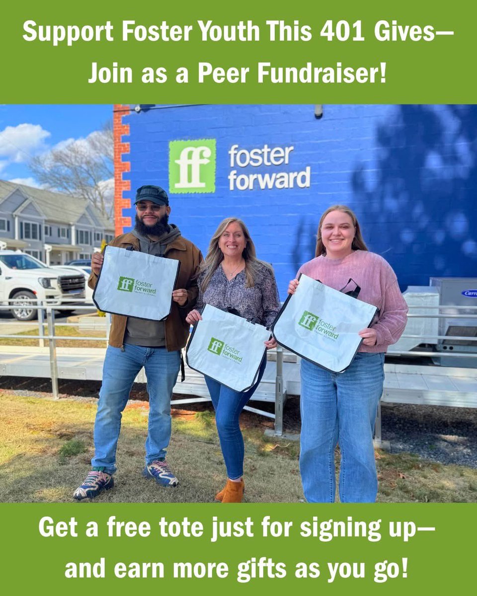 Tomorrow is #401Gives! I’m asking for your help to unlock $125K in matching funds for @FosterForwardRI.

Your gift will be doubled—and it powers real change for youth aging out of foster care during uncertain times. 401gives.org/p2p/412519/lis…