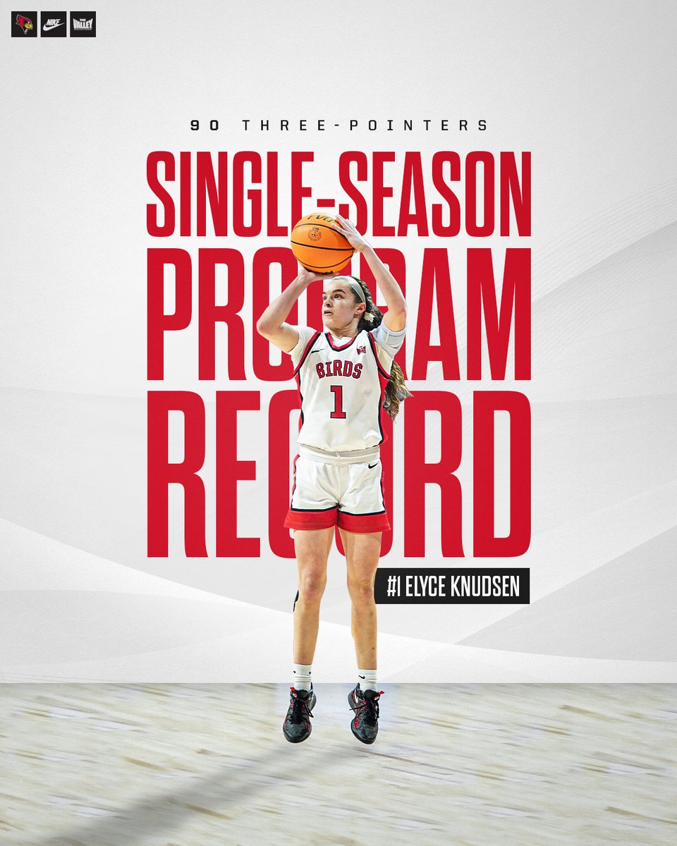 Illinois State Women’s Basketball (@redbirdwbb) on Twitter photo SINGLE-SEASON RECORD <a href="/ElyceKnudsen/">Elyce Knudsen</a>👌
E is the first player in program history to make 90+ threes in a single season SINGLE-SEASON RECORD <a href="/ElyceKnudsen/">Elyce Knudsen</a>👌
E is the first player in program history to make 90+ threes in a single season