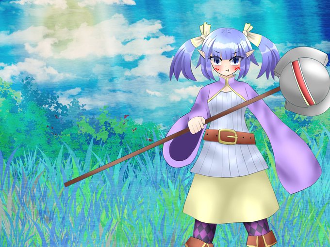 #oc #一次創作 #イラスト 
#絵柄好みって人にフォローされたい 
もう一つのアカウントで載せたイラストの再掲。
RPGに出てきそうなエルフな女の子🥰 