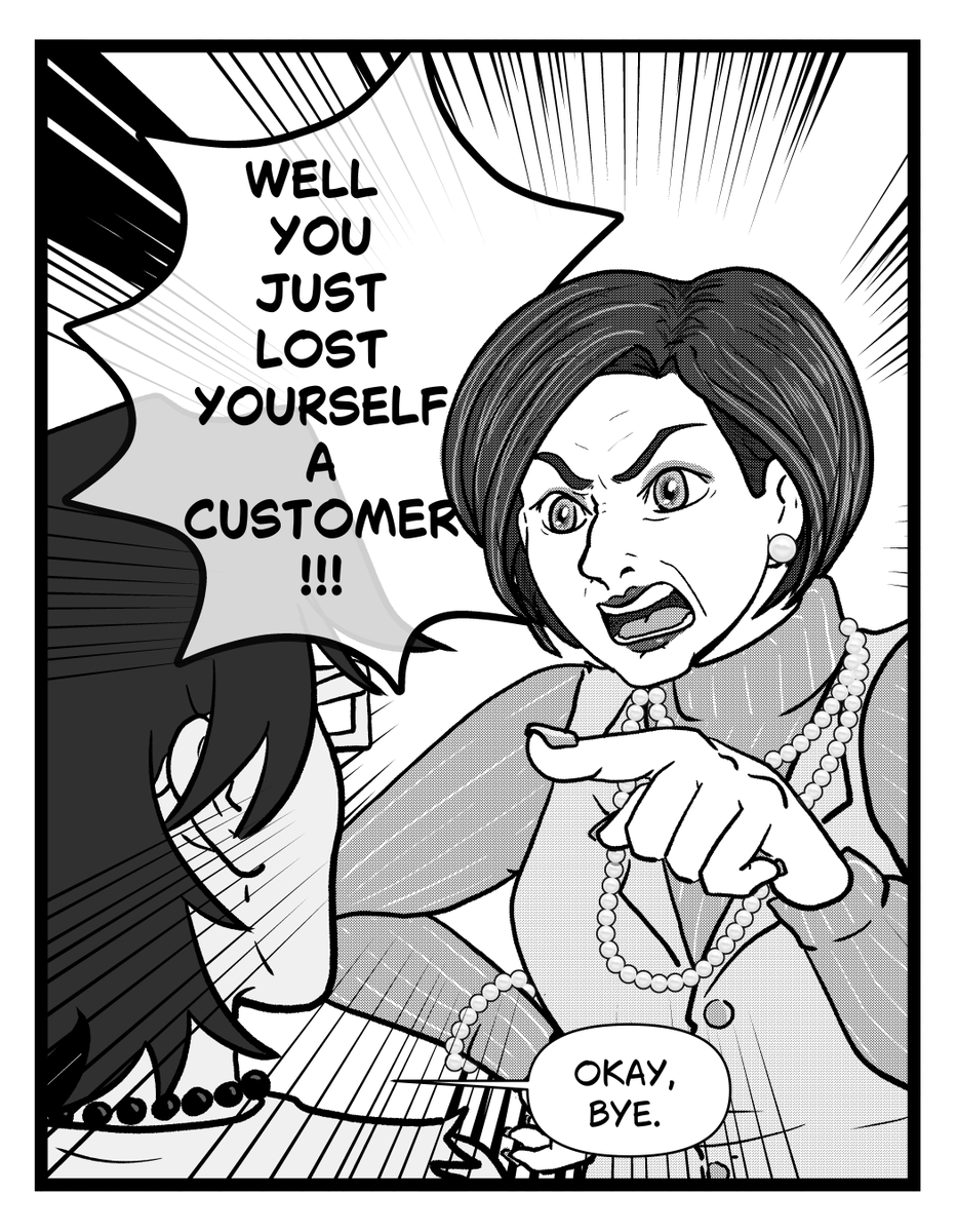 ElementsKatsuo's tweet photo. This one goes out to all you customer service workers out there. God Speed.

Okay, Bye. | エレメンツ勝雄 #pixiv #retail https://t.co/zhwU95dLj4 https://t.co/L26xMVWr4q