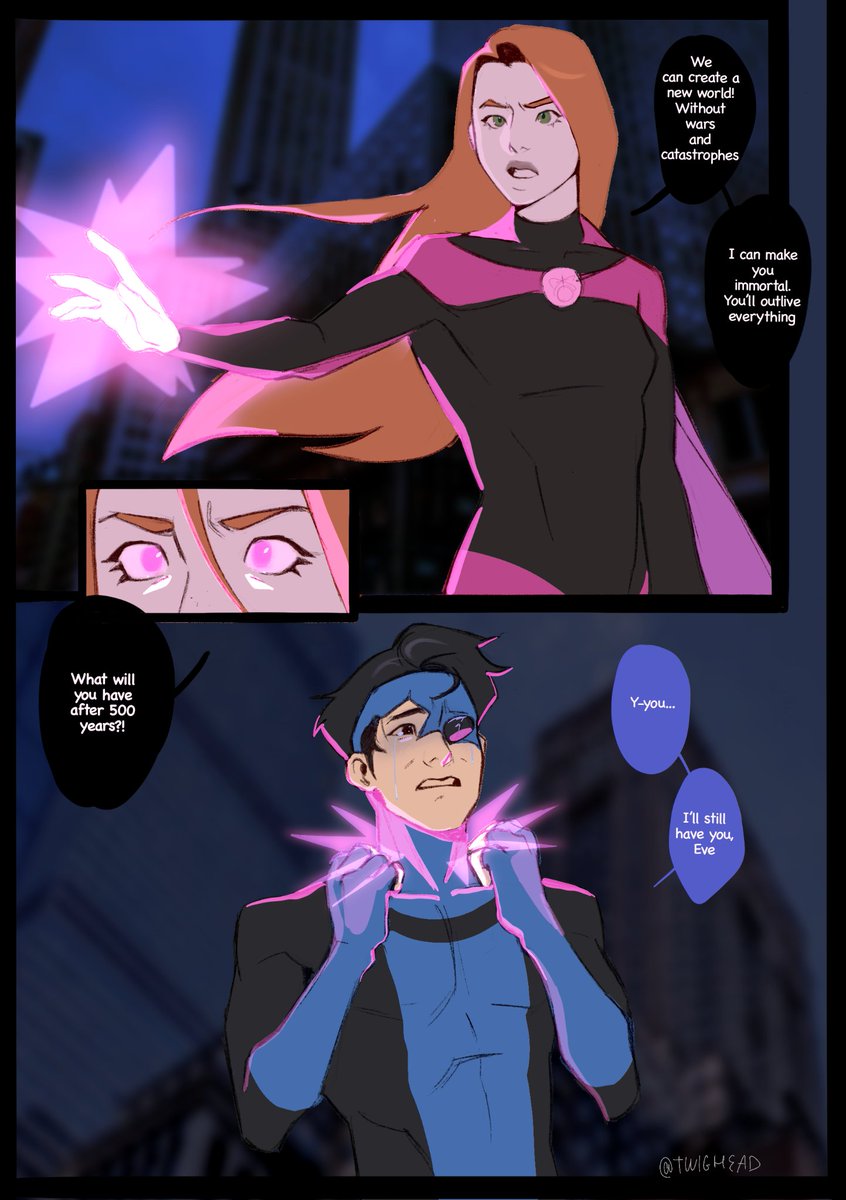 Twighead_'s tweet photo. #INVINCIBLE #invinciblefanart #markeve
Im sORRY for these cringe dialogs (I do my best) 
but I hope you get the point!! 
Pls im looking for a writer 😭 https://t.co/ANcakGkjaC