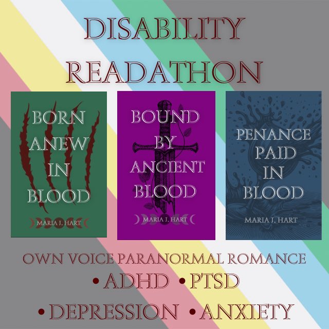mariajhart's tweet photo. If you need a few reads for the Disability Readathon, consider my paranormal romance duology and companion novel, THE BLOOD OF TENAZERYTH.
#booktwt #DisabilityReadathon https://t.co/anMQ75ol2N