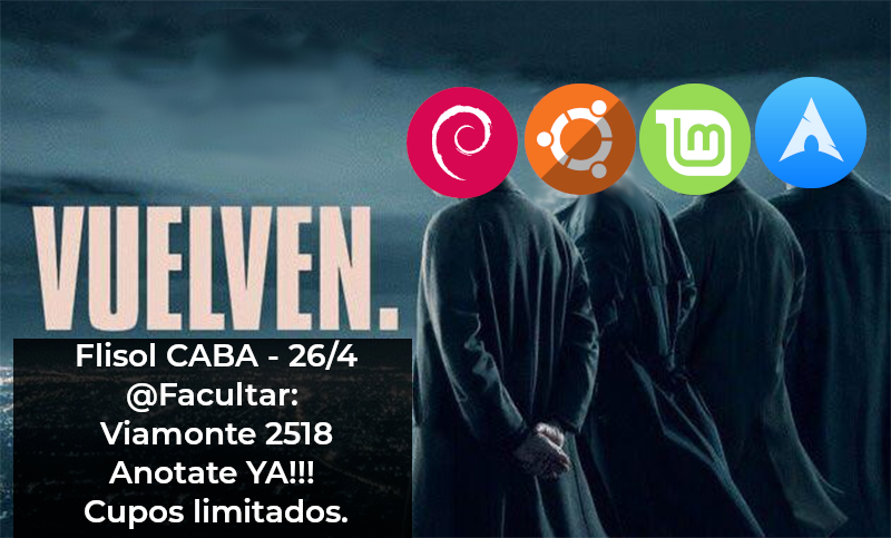 FlisolCABA's tweet photo. Queres aprender sobre Software Libre y Linux?
Te invitamos GRATIS el sábado 26 de Abril al Festival Latinoamericano de Software Libre!!!
En CABA se realizará en Viamonte 2518 de 10 a 18hs.
Registrate GRATIS en https://t.co/PtUOAAlyhK https://t.co/M4K9cfqyhJ