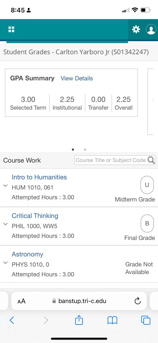 MidTerm Grades Available 📓! 
Dm me for more film and transferrable  credits. #CJYarboro #PortalQB