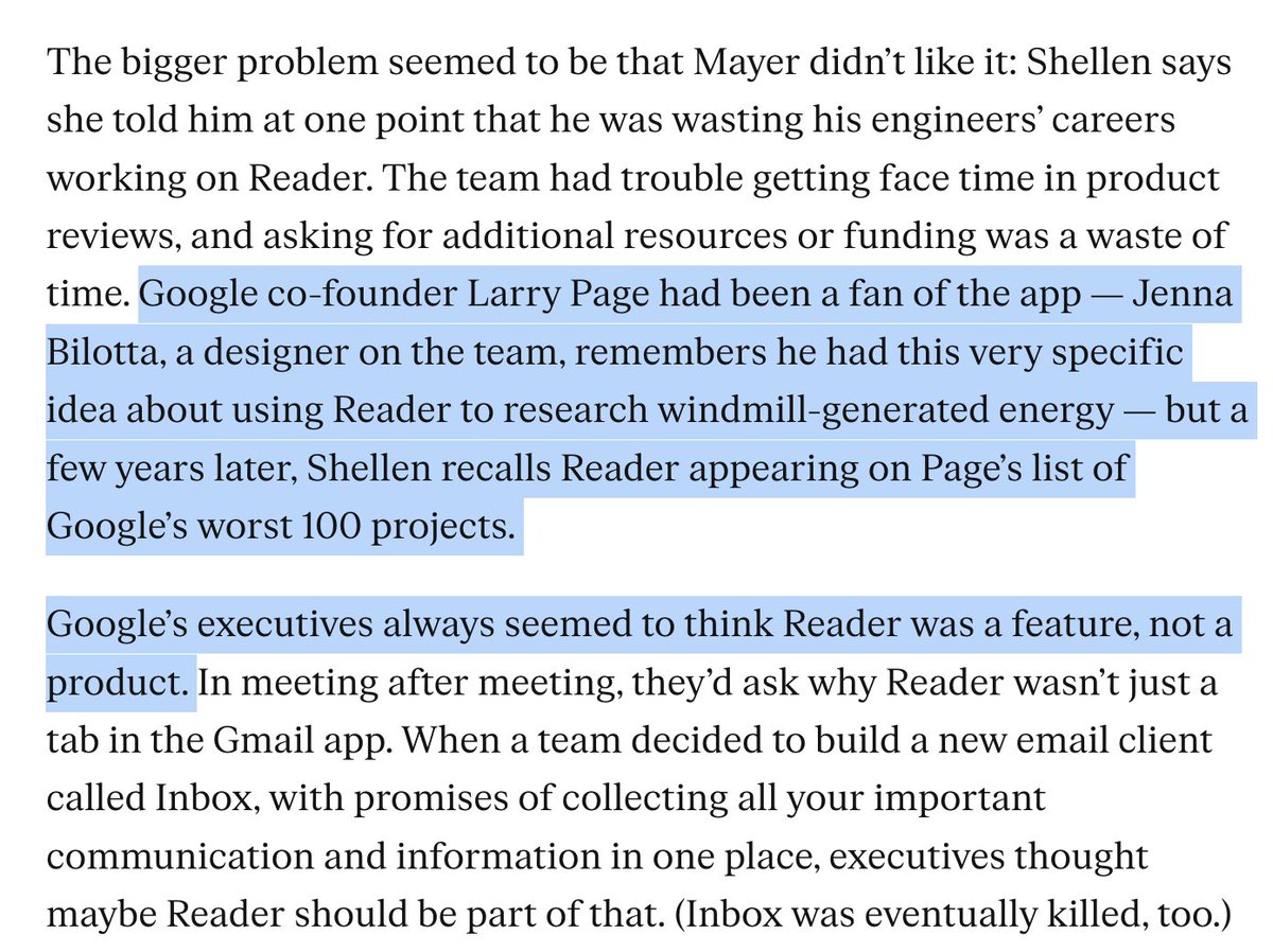 subawse's tweet image. Reader, we hardly knew ye—but the committee that killed you is still meeting every Tuesday at 3 to "sync up on quarterly goals".