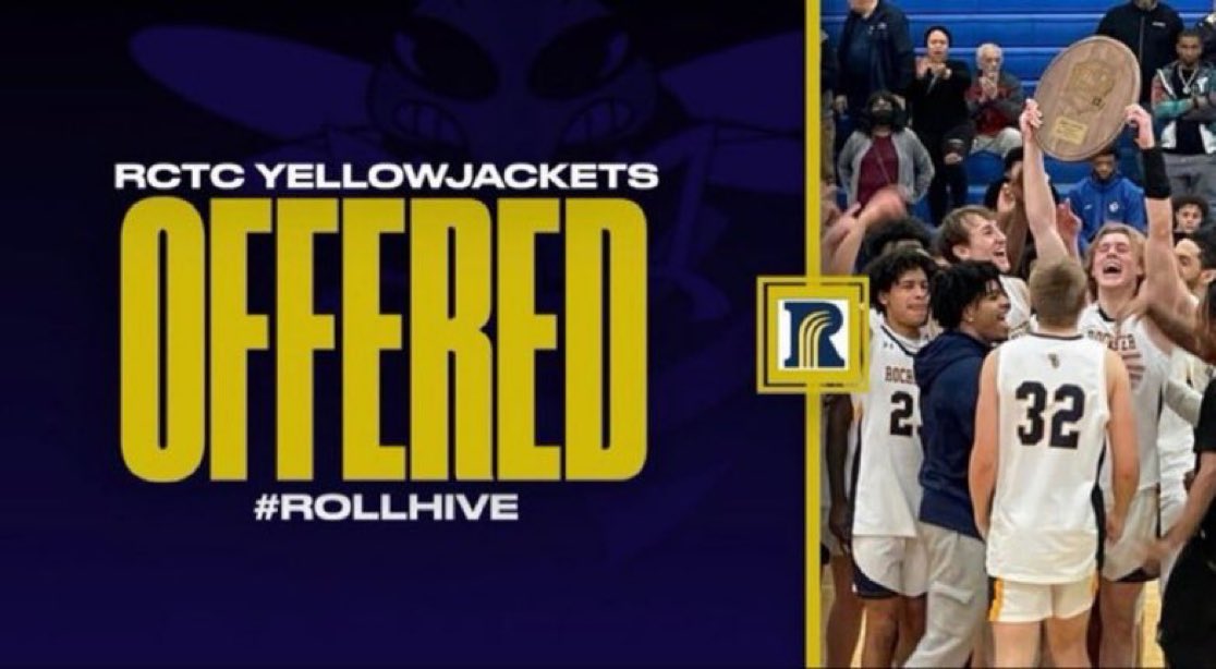 Blessed to receive an offer from RCTC YELLOWJACKETS!!
Thank you to the staff for believing in me!