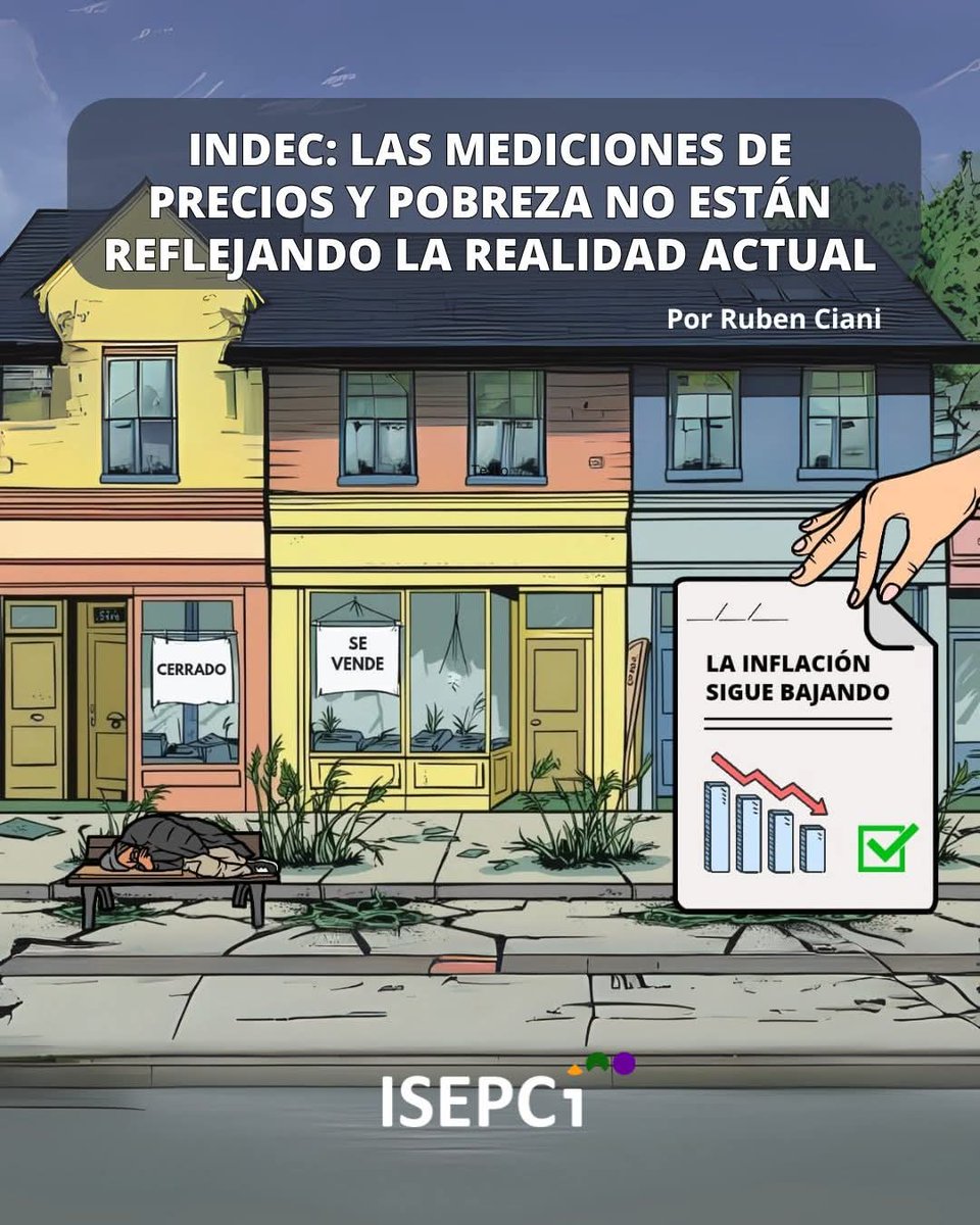 INDEC:  LAS MEDICIONES DE PRECIOS Y POBREZA NO ESTÁN REFLEJANDO LA REALIDAD ACTUAL📊🛒
✍Por Ruben Ciani

🌐Nota completa en nuestra web: 
isepci.org.ar/indec-las-medi…
