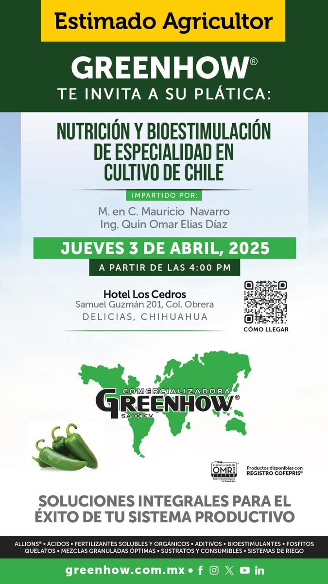 Próximamente nos vemos en Chihuahua. 
#bioestimulando #chilepoblano #mauricionavarro