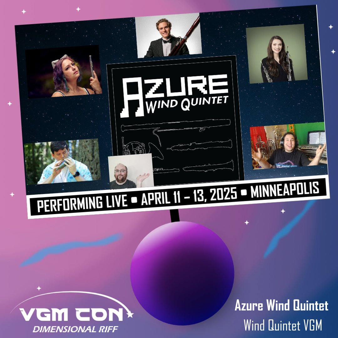 VGMCon's tweet image. There's a lot of space to fill out there in the universe... Literally! And Azure Wind Quintet🪈 is filling up some of that the woodwind sonic space🌌 bring the color of a classical ensemble🎶 to modern video game music🎮🎶