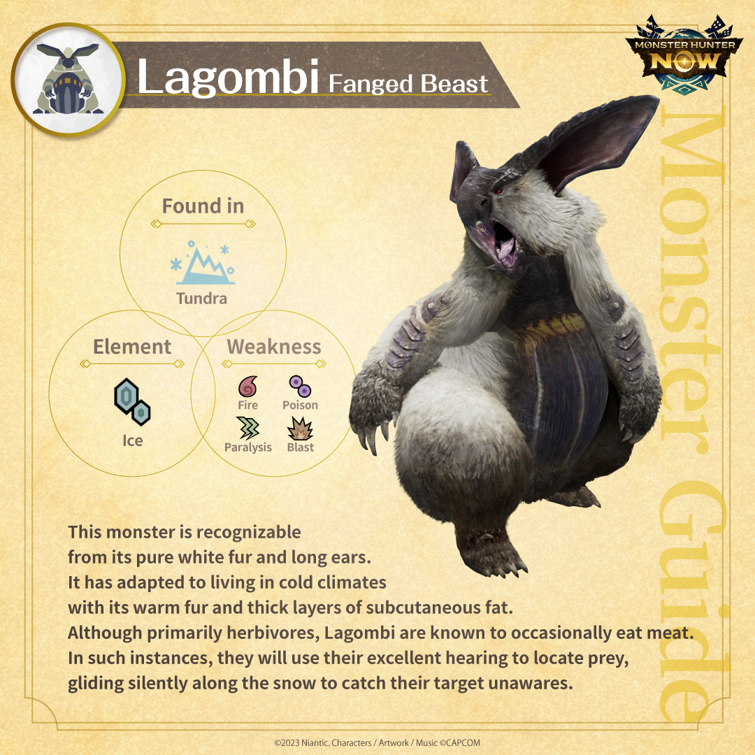 MH_Now_EN's tweet image. Ice/Sleep Element Quests are LIVE! ❄️💤

👆 Tap to read the Monster Guide and brush up on your knowledge of ice-element monsters that are appearing more frequently! ❄️👀

#MHNow #monsterhunternow #MonsterGuideNow