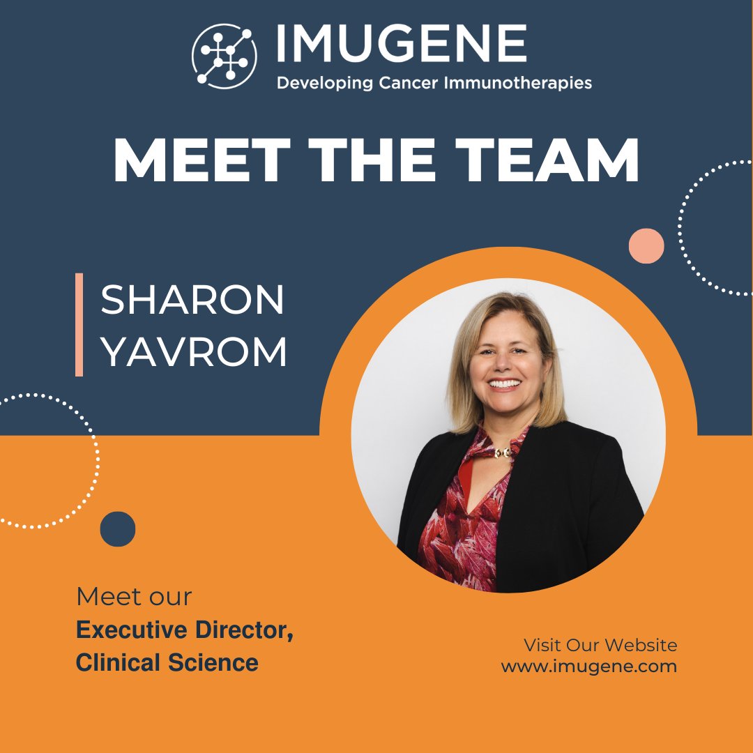 Imugene | Cancer Immunotherapies (@teamimugene) on Twitter photo ๐ ๐ฒ๐ฒ๐ ๐ฆ๐ต๐ฎ๐ฟ๐ผ๐ป ๐ฌ๐ฎ๐๐ฟ๐ผ๐บโ ๐๐
๐ฒ๐ฐ๐๐๐ถ๐๐ฒ ๐๐ถ๐ฟ๐ฒ๐ฐ๐๐ผ๐ฟ, ๐๐น๐ถ๐ป๐ถ๐ฐ๐ฎ๐น ๐ฆ๐ฐ๐ถ๐ฒ๐ป๐ฐ๐ฒ ๐ฎ๐ ๐๐บ๐๐ด๐ฒ๐ป๐ฒ
Sharon brings extensive experience in oncology drug development, having contributed to therapies like Yervoy, Nivolumab, Nerlynx, and XGEVA. She has ๐ ๐ฒ๐ฒ๐ ๐ฆ๐ต๐ฎ๐ฟ๐ผ๐ป ๐ฌ๐ฎ๐๐ฟ๐ผ๐บโ ๐๐
๐ฒ๐ฐ๐๐๐ถ๐๐ฒ ๐๐ถ๐ฟ๐ฒ๐ฐ๐๐ผ๐ฟ, ๐๐น๐ถ๐ป๐ถ๐ฐ๐ฎ๐น ๐ฆ๐ฐ๐ถ๐ฒ๐ป๐ฐ๐ฒ ๐ฎ๐ ๐๐บ๐๐ด๐ฒ๐ป๐ฒ
Sharon brings extensive experience in oncology drug development, having contributed to therapies like Yervoy, Nivolumab, Nerlynx, and XGEVA. She has