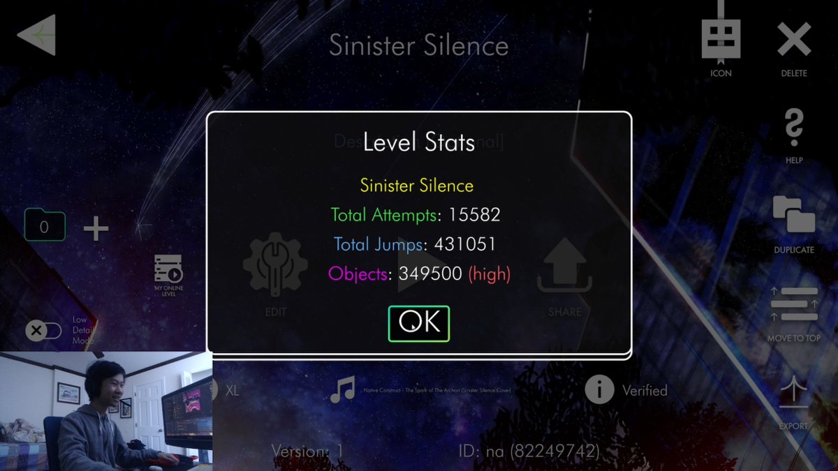 Albert9286's tweet image. Sinister Silence 100%! Yes, this is real. This is a level I vowed to never go for many times. It was my biggest fear in this game, and it intimidated me like nothing else. So, what better way to conquer my biggest fear than by going for it for April Fools'? | Completed on 3/23/25