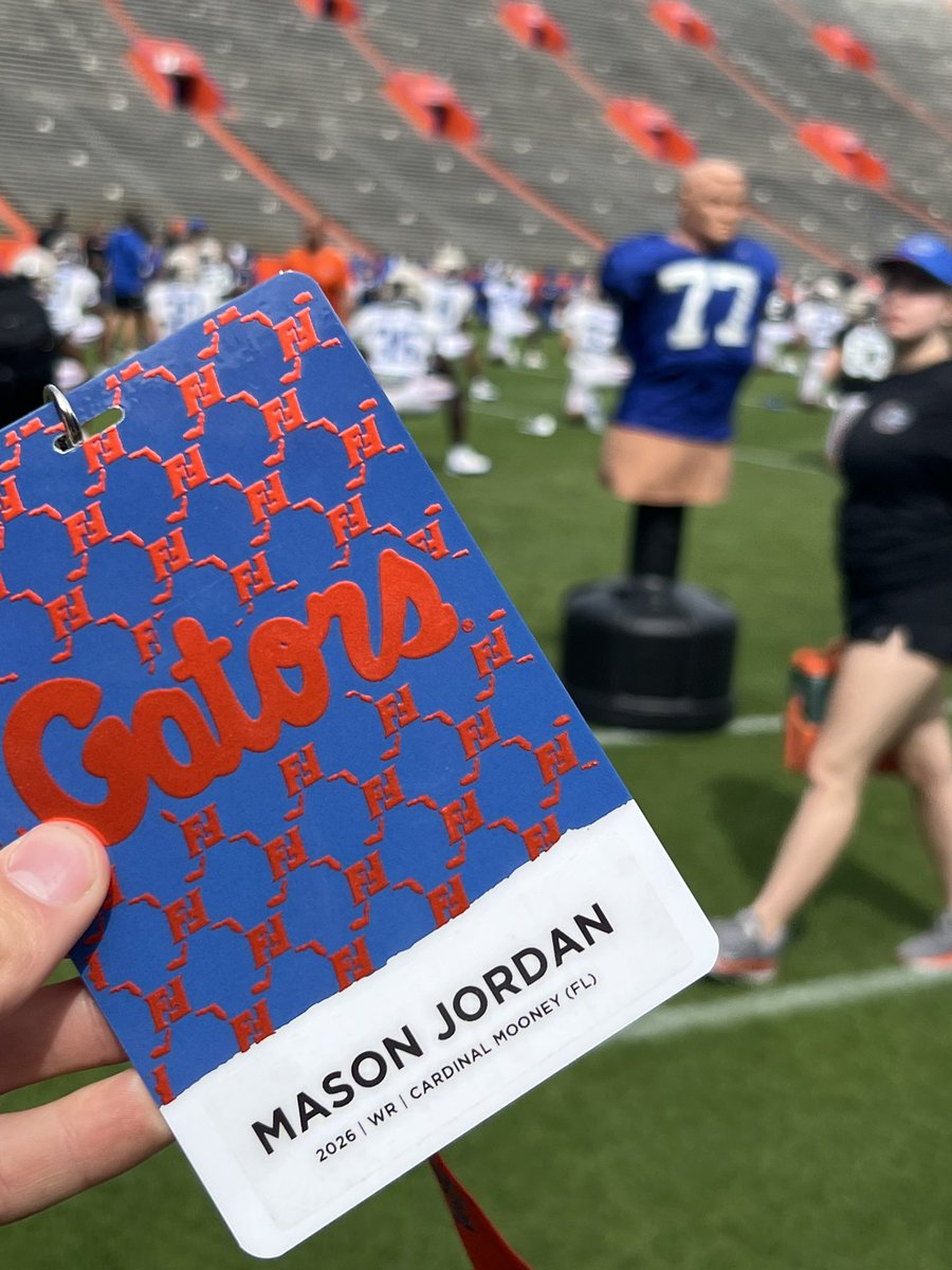 Mason Jordan (@masonjordan26) on Twitter photo Truly enjoyed my visit to the Swamp, to watch the <a href="/GatorsFB/">Florida Gators Football</a> spring practice! Loved touring the top-notch facilities, and sitting in on both the team and WR meetings. <a href="/CoachBillyG/">Coach Billy Gonzales</a> has an extremely talented receiver room, and I had a very special opportunity to speak with him after Truly enjoyed my visit to the Swamp, to watch the <a href="/GatorsFB/">Florida Gators Football</a> spring practice! Loved touring the top-notch facilities, and sitting in on both the team and WR meetings. <a href="/CoachBillyG/">Coach Billy Gonzales</a> has an extremely talented receiver room, and I had a very special opportunity to speak with him after