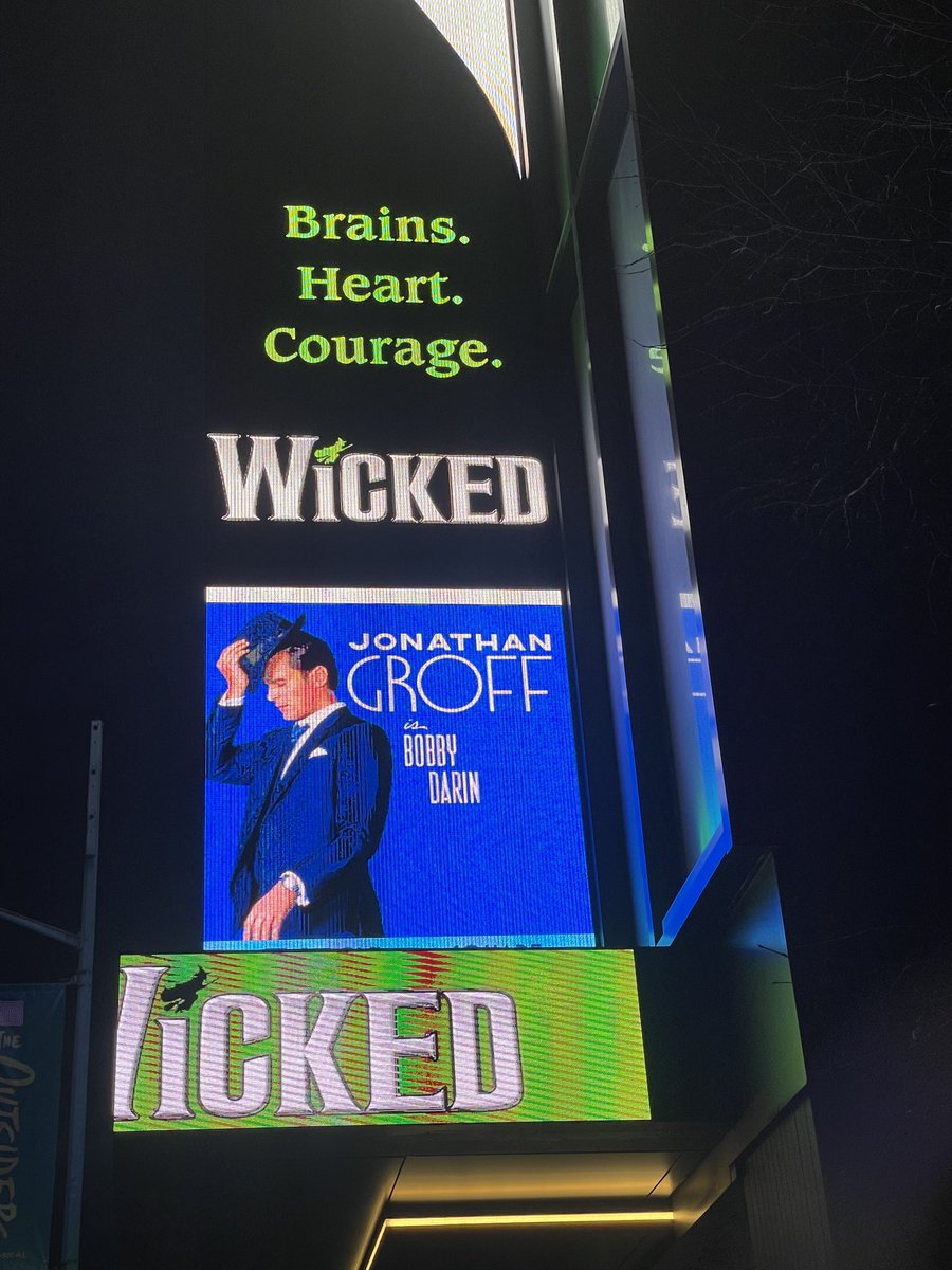 SuzanneGriffin1's tweet photo. Intermission at #JustInTime at #CircleInTheSquare with the sensational Jonathan Groff 🔥as Bobby Darin - first preview, and the audience is in LOVE and so am I (book is by Warren Leight and Isaac Oliver).  See it if you can!!!! 💜 https://t.co/siUpnBmZAH
