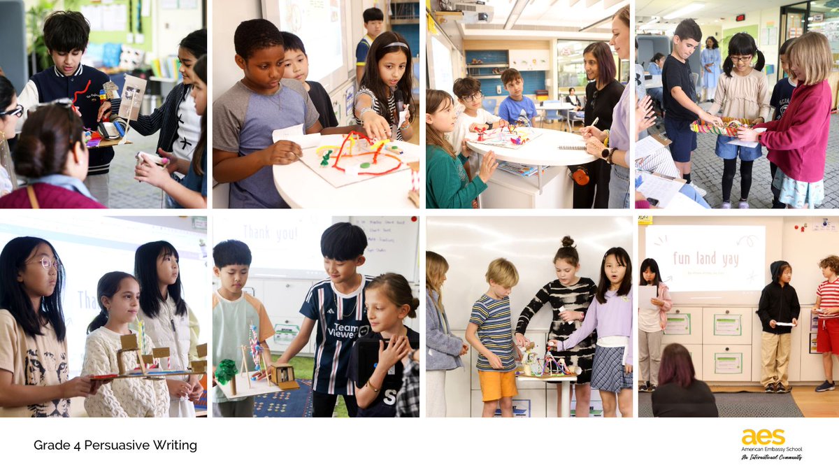 AESDelhi's tweet image. So, so, so proud of our fourth graders! They stepped into the ‘Shark Tank,’ presenting their concepts with confidence and clarity to a panel of ‘sharks’ (just like in the show!).
#AESDelhi #InternationalSchool #ES #ElementarySchool #PersuasiveWriting