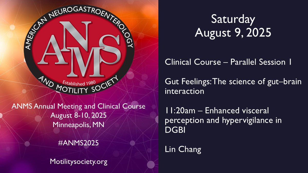 Register to attend #ANMS2025!
Attend riveting lectures from experts in basic science and clinical practice neurogastroenterology and motility.

Catch up on the latest research during the poster sessions!

Abstract submissions are open until April 7, 2025!  Submit your abstract
