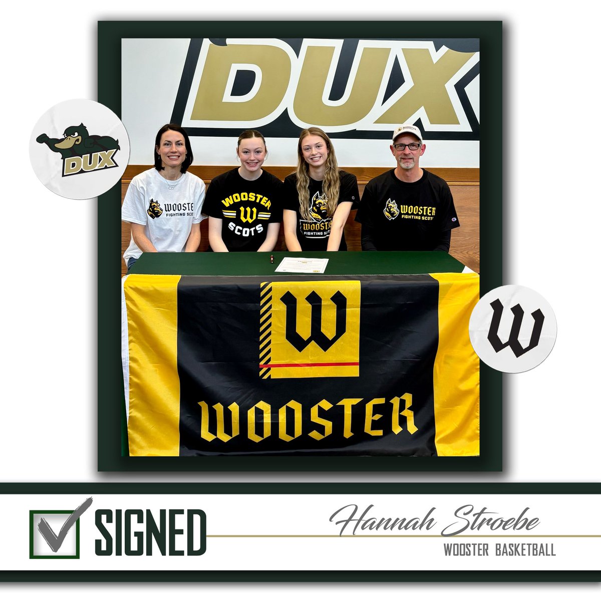 Congratulations to senior Hannah Strobe who signed to continue her basketball career at the College of Wooster! #godux #goscots