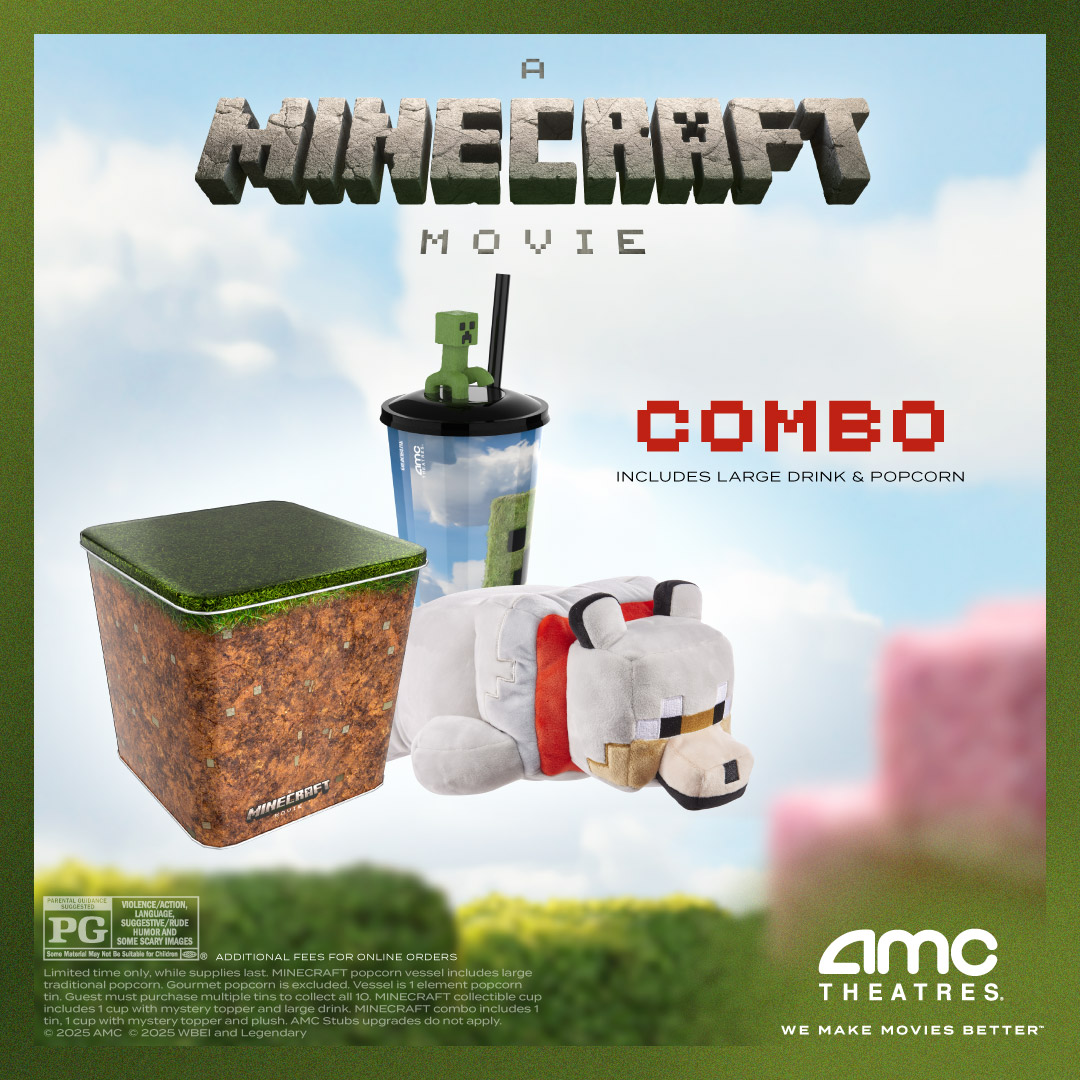 🐝 Build up your #aMinecraftMovie collection with our collectible resource 🍿tins,🥤with character toppers and more! Available at #AMCTheatres starting on 4/3, while supplies last. Get 🎟 now!
amc.film/4ltr0pN