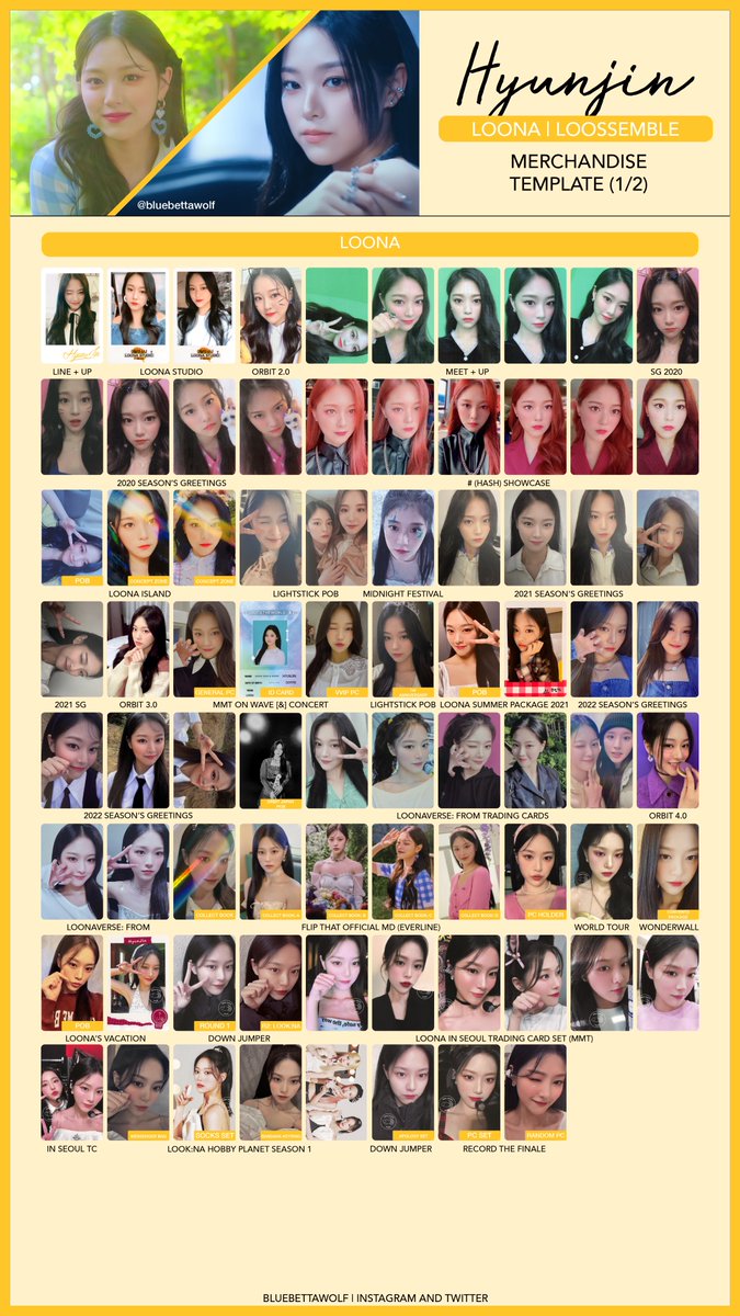 Loona / Loossemble - Hyunjin Merchandise Photocard Template (last