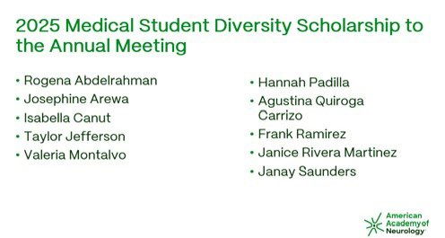 CanutIsabella's tweet image. Excited to be attending the #AANAM this weekend as a recipient of the Medical Student Diversity Scholarship. Also looking forward to presenting my abstract on identifying CVST. Truly honored for these opportunities! 🧠
See you in San Diego ☀️
@AANmember