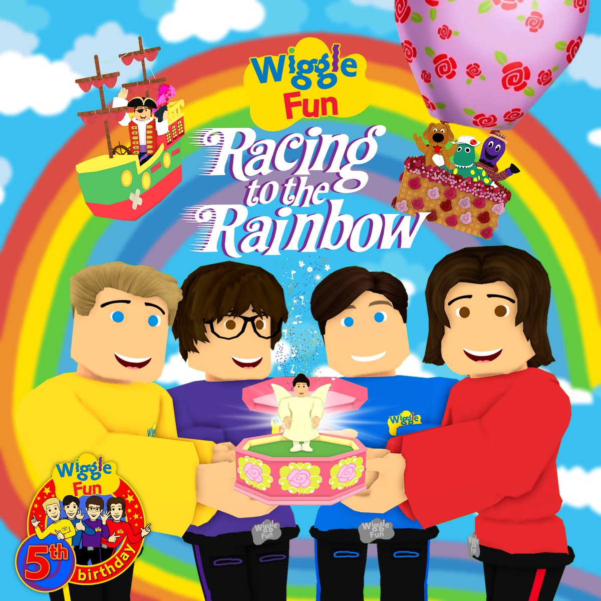 WiggleFun's tweet photo. We're so excited to announce that Racing to the Rainbow comes out April 12th! https://t.co/AS9KiIuOoy
