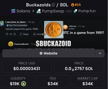 #Buckazoids was called at $34k Mcap in my private TG
