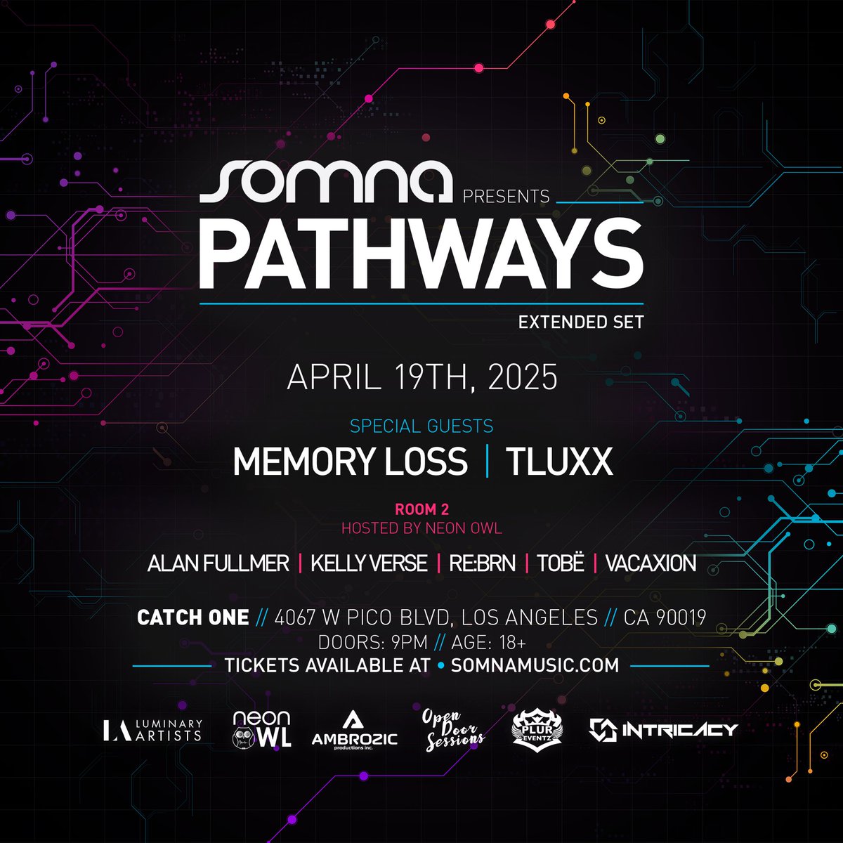 Memory Loss (@memorylossmusic) on Twitter photo Catch us in Los Angeles on April 19 <a href="/catchonela/">catch one</a> !! Who you bringing? ๐๐ป๐๐ฅ Tickets: somnamusic.com
<a href="/somnamusic/">Somna</a> <a href="/t_luxx/">TLUXX</a> <a href="/AFullmerMusic/">Alan Fullmer Music</a> <a href="/luminaryartists/">Luminary Artists</a> <a href="/AVARecordings/">AVA Recordings</a>
#losangeles #djlife #trancefamily #trancegirls #technomusic #edm #progressivehouse #melodictechno Catch us in Los Angeles on April 19 <a href="/catchonela/">catch one</a> !! Who you bringing? ๐๐ป๐๐ฅ Tickets: somnamusic.com
<a href="/somnamusic/">Somna</a> <a href="/t_luxx/">TLUXX</a> <a href="/AFullmerMusic/">Alan Fullmer Music</a> <a href="/luminaryartists/">Luminary Artists</a> <a href="/AVARecordings/">AVA Recordings</a>
#losangeles #djlife #trancefamily #trancegirls #technomusic #edm #progressivehouse #melodictechno