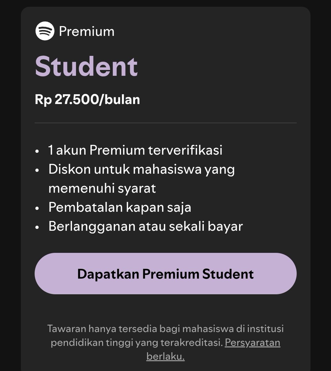 Hidup premium student!!!