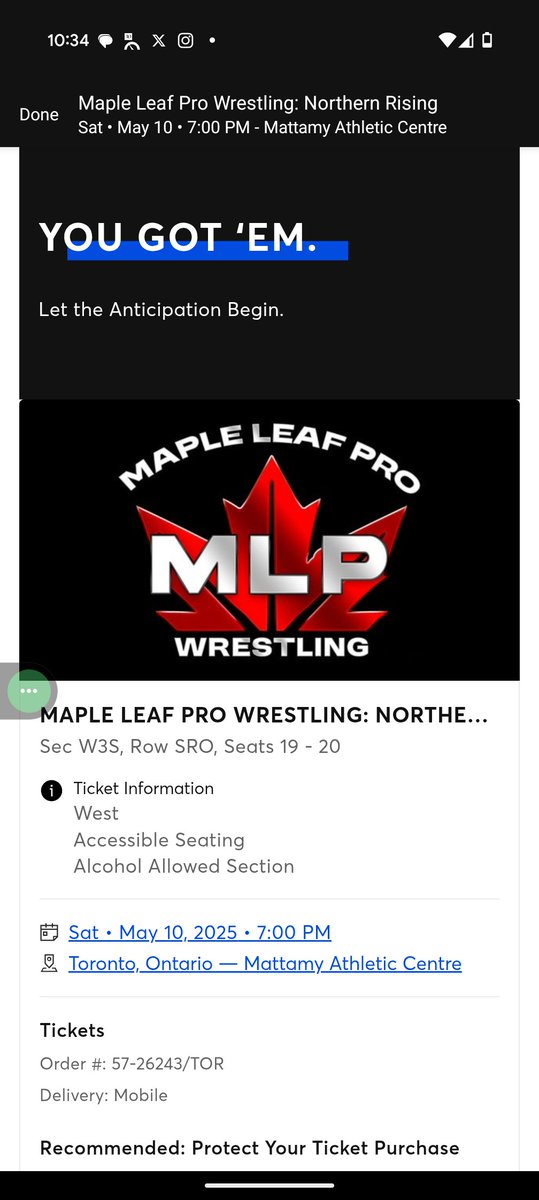 Hey, <a href="/MapleLeafPW/">MAPLE LEAF PRO Wrestling</a> <a href="/ScottDAmore/">Scott D'Amore</a>  I got em! I know it'll be a show to remember.