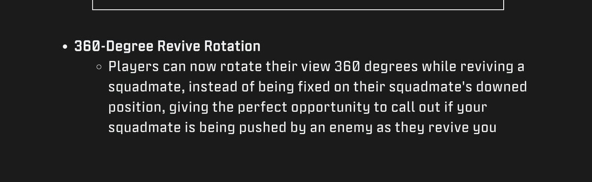 🚨 أثناء إحياء زميلك في الفريق في #Warzone يمكنك الآن الدوران ٣٦٠ للنظر حولك بدلاً من البقاء مقيداً بنفس الإتجاه