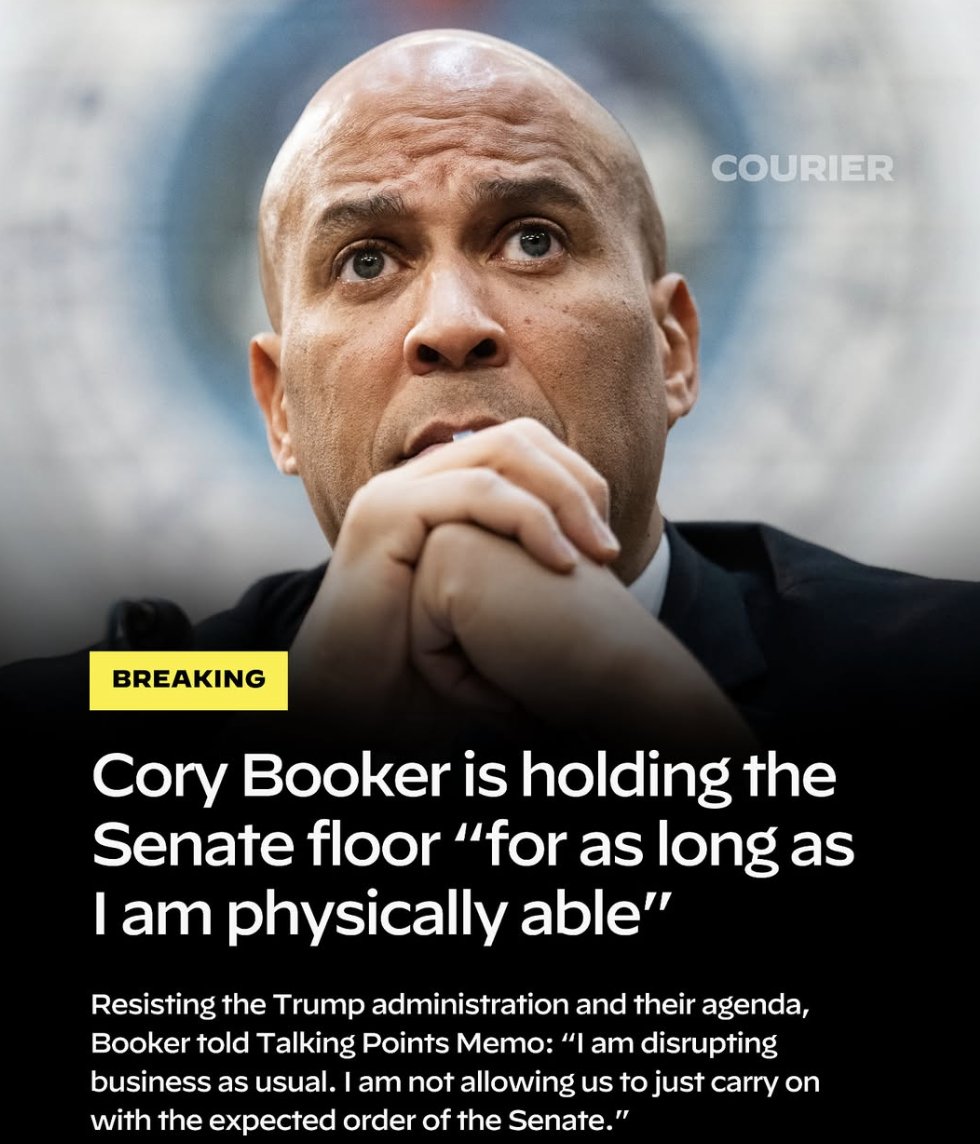 hollileshae's tweet photo. Senator Cory Booker is refusing to back down—over 4 hours and counting on the Senate floor. This is what standing up for the people looks like. Tune in, share, and let’s show our support!
📺 Live Now: https://t.co/7vsDUl0LLe
#BookerPERSISTS #StandWithCory https://t.co/IApbLfrfKn
