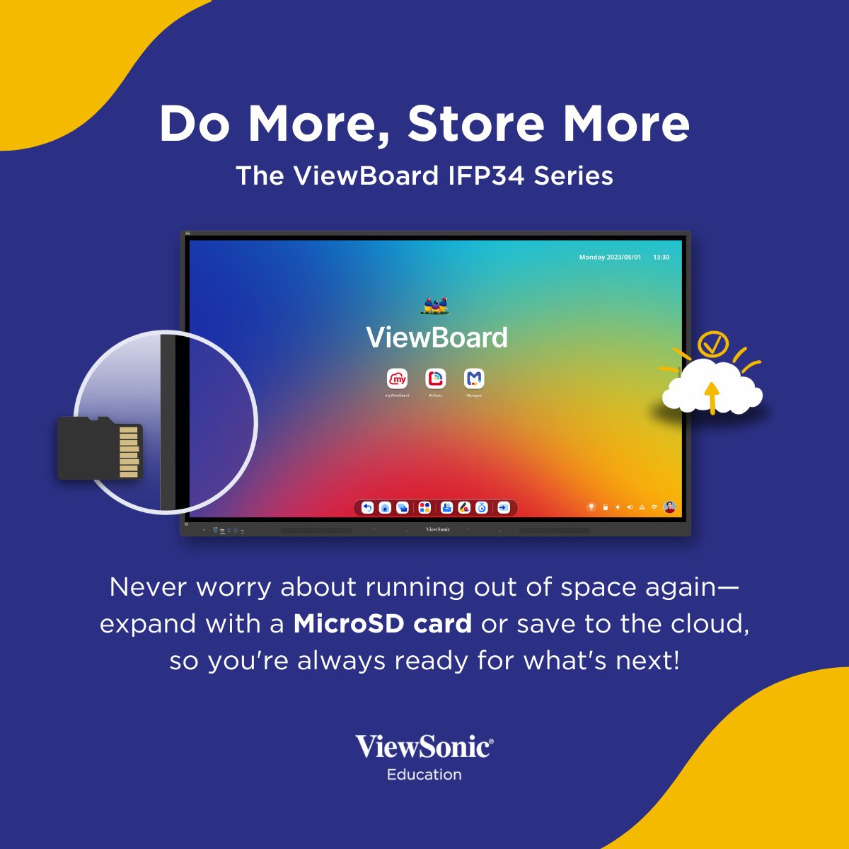 ViewSonicEDU's tweet image. No more last-minute deletions or “Where did I save that?” 😵‍💫 ​

With expandable microSD storage, the new ViewBoard IFP34 Series keeps all your teaching materials ready where you need them. 

🔗 Explore now: vsonic.global/4jc7YC4

#ViewSonicEdu #EdTech #ViewBoard
