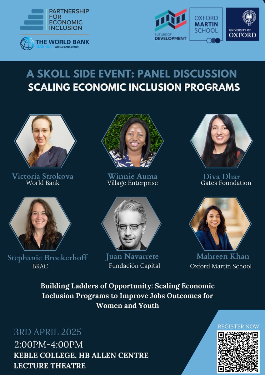 The Global South faces multiple crises, with women &amp; youth in extreme poverty hit hardest. While #EconomicInclusion programs show strong impact, they reach just 10% of those who could benefit.

Join us for a Skoll Forum side event to explore solutions.

🔗 eventbrite.com/e/scaling-econ…