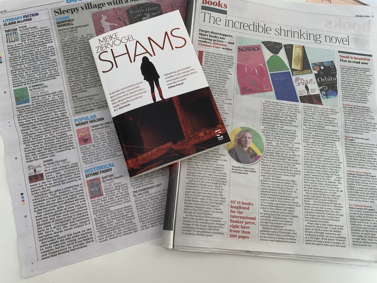 Sophie Goodfellow (@sophieglorita) on Twitter photo Plenty of coverage of <a href="/MeikeZiervogel/">Meike Ziervogel</a>’s provocative and powerful #Shams this weekend. ‘An unsettling, atmospheric exploration of camp life’ in @TheTimesBooks and ‘a restless, spiky novella’ in Daily Mail. Fantastic. Plenty of coverage of <a href="/MeikeZiervogel/">Meike Ziervogel</a>’s provocative and powerful #Shams this weekend. ‘An unsettling, atmospheric exploration of camp life’ in @TheTimesBooks and ‘a restless, spiky novella’ in Daily Mail. Fantastic.