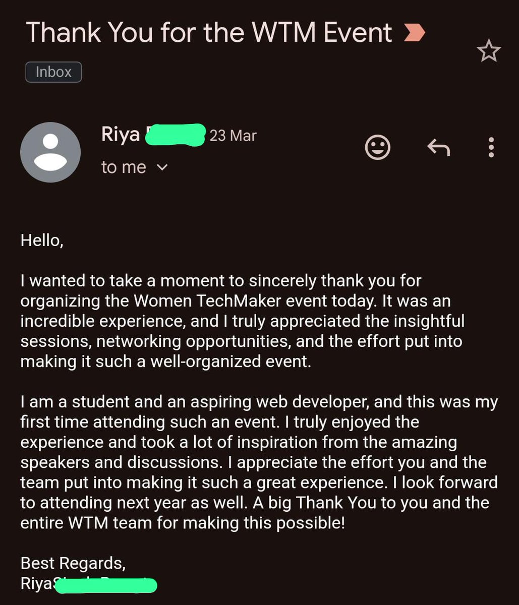 Heartful 🫶🏻🥹🏵️🙈💎

<a href="/bhoomigadhiya/">Bhoomi Vaghasiya Gadhiya</a> <a href="/imsnehalsingh/">Snehal Singh 💙</a> <a href="/niyanta_bhayani/">Niyanta Bhayani</a> <a href="/WTMSurat/">Women Techmakers Surat #IWDSurat25</a> <a href="/SrishtiTibrewal/">Srishti Tibrewal</a> <a href="/WomenTechmakers/">Women Techmakers</a> #IWDSurat25 🦸🏻‍♀️