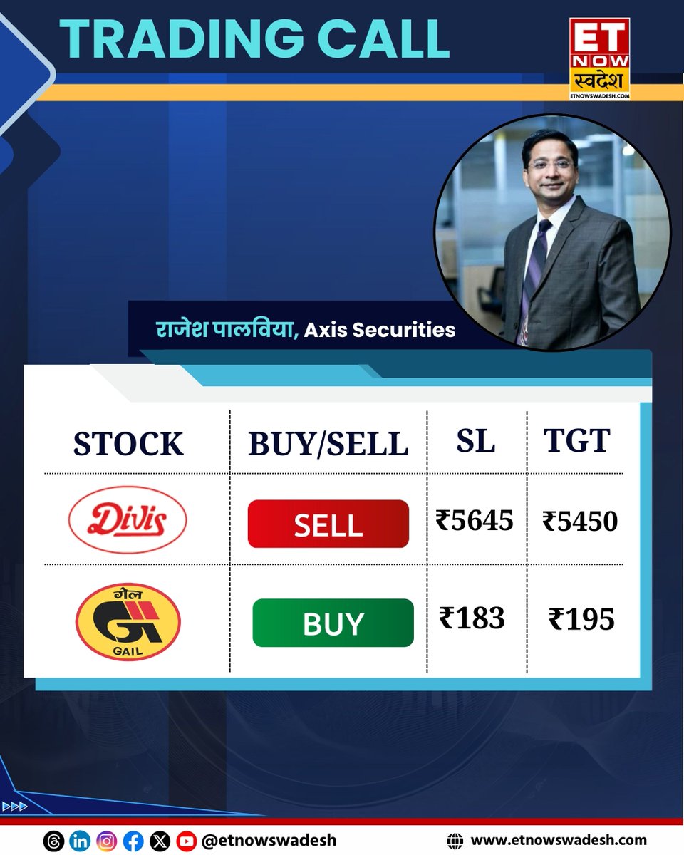 ETNowSwadesh's tweet image. #MarketWithSwadesh | जानिए एक्सिस सिक्योरिटीज के टेक्निकल एनालिस्ट, राजेश पालविया की दमदार #TradingCall👇

#Stockmarket #StocksToWatch #StockInNews @rajeshpalviya