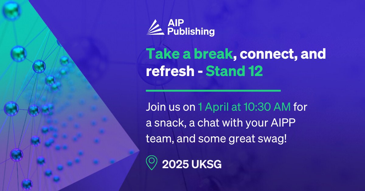 AIP_Publishing's tweet image. ☕Need a break? We’ve got you covered! 🍪

Join us for refreshments and good conversation at Stand 12 during the #UKSG2025 exhibit.

📅 April 1 | 10:30 AM BST
📍 Stand 12

Come grab a snack, meet the AIP Publishing team, and recharge! See you there!

#LibraryCommunity