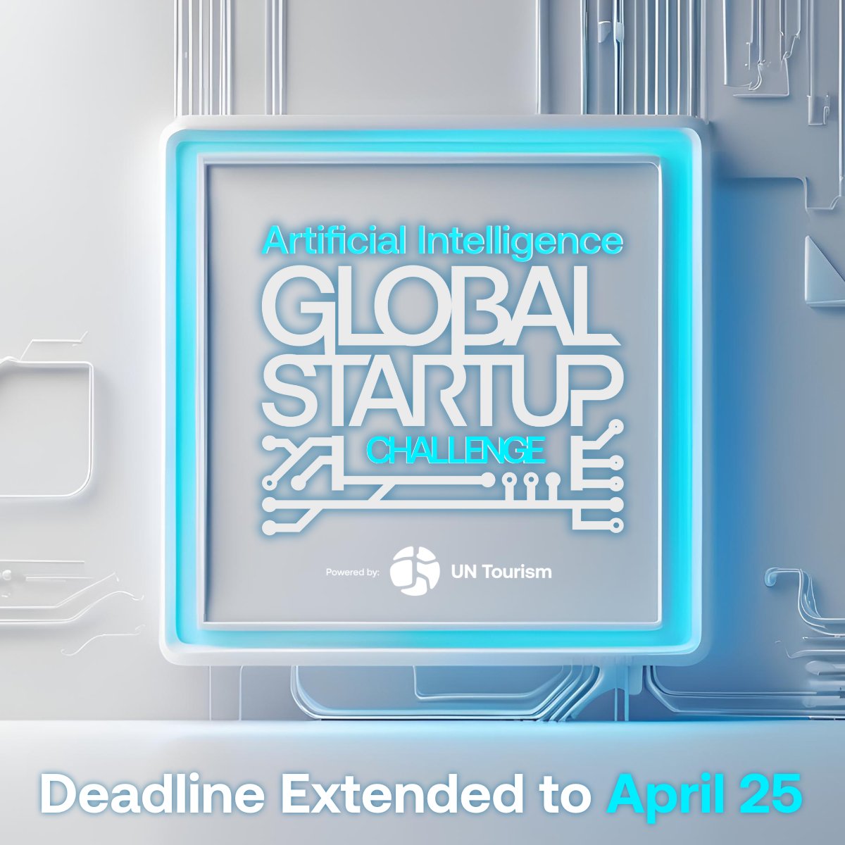 UNWTO's tweet photo. Great news! The UN Tourism Artificial Intelligence Challenge deadline has been extended. 🌐

💡You now have more time to submit your innovative AI solutions and shape the future of tourism.

📅 New deadline: April 25

🔗 https://t.co/3zDWDes84R

Don’t miss this opportunity! https://t.co/CR7ptQwRUP